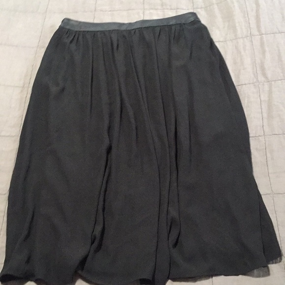 New express black chiffon maxi leather trim skirt - Picture 7 of 8
